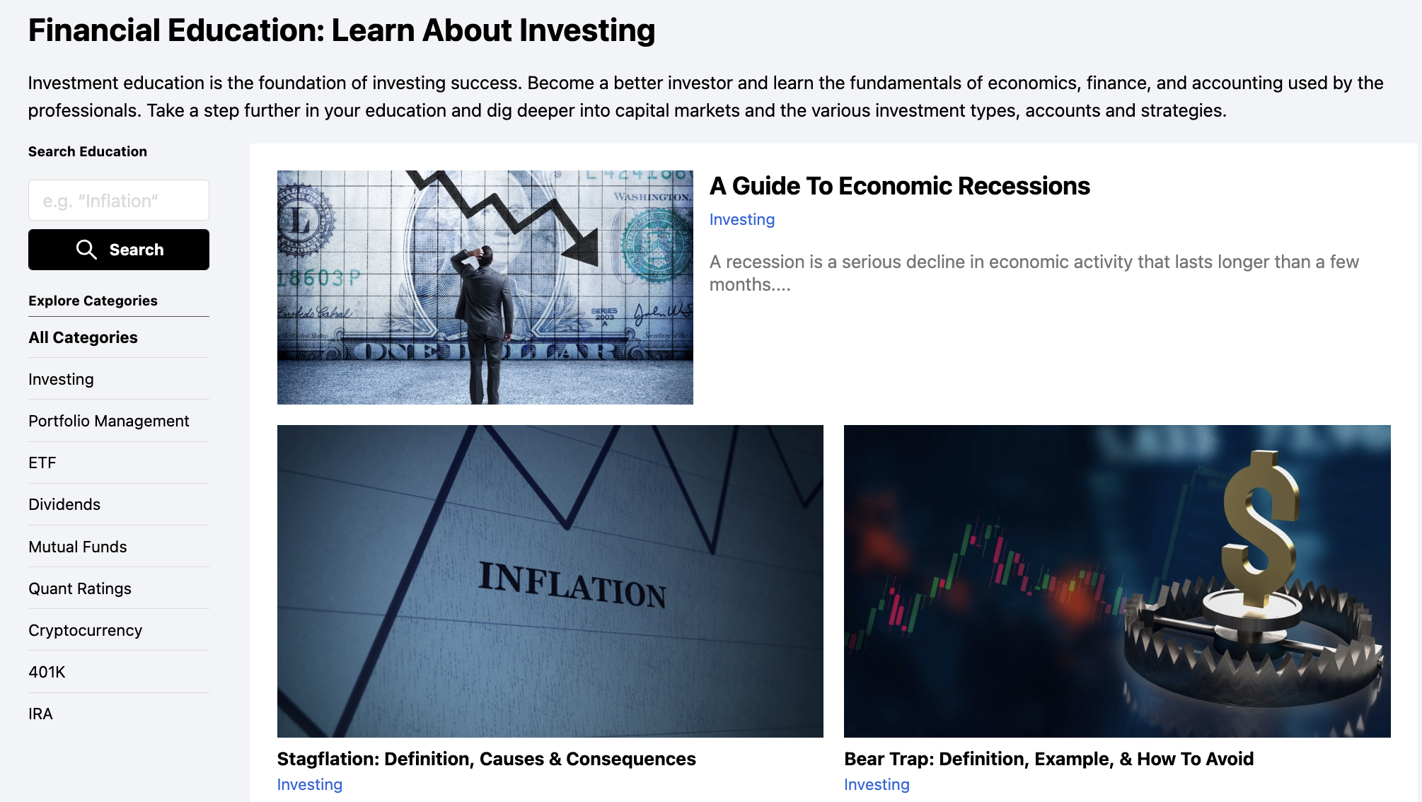 screenshot of Seeking Alpha